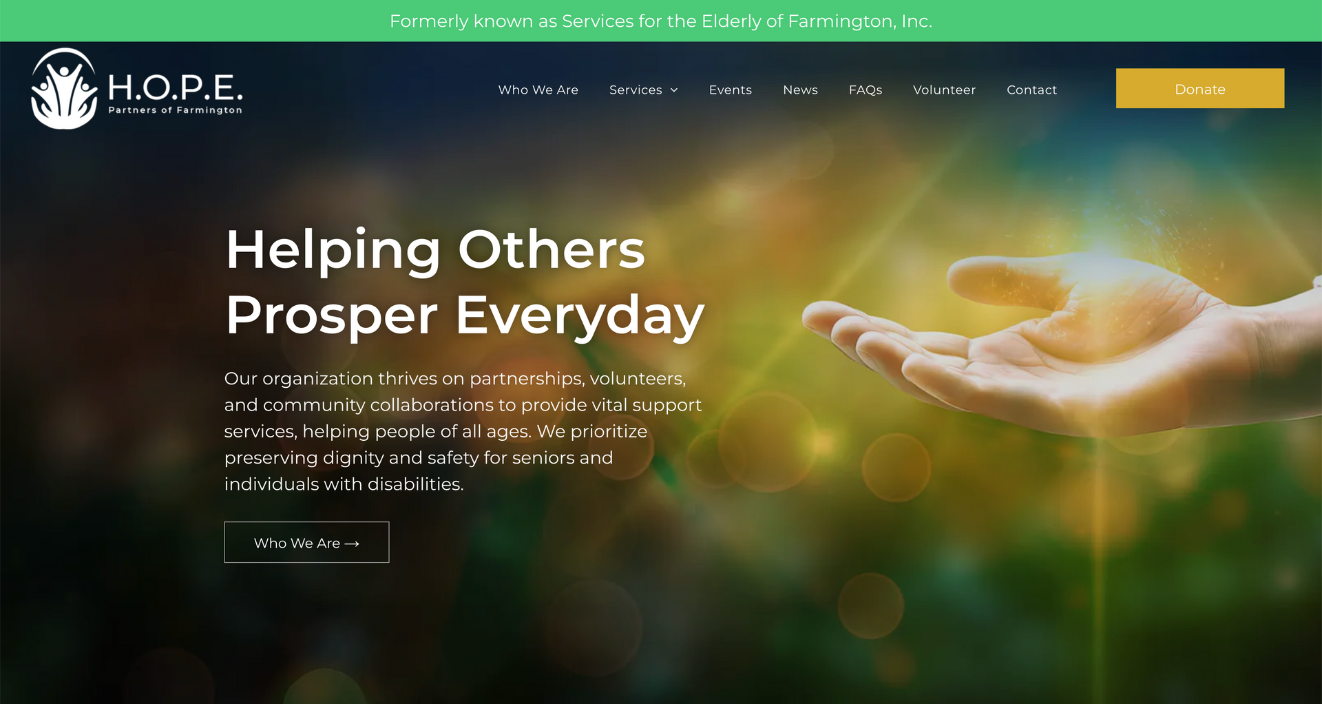 Website header for 