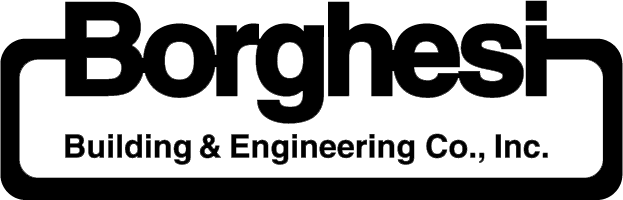 Logo for Borghesi Building & Engineering Co., Inc., in black text on a white background with a rectangular border.