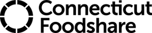 Connecticut Foodshare logo: a black circle with a segmented design next to text.