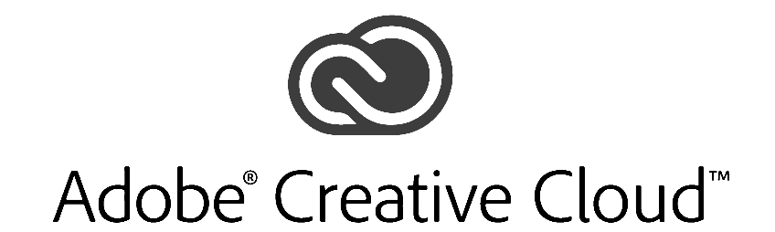 Adobe Creative Cloud logo with a cloud symbol and text.