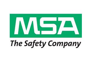 El logotipo de la empresa de seguridad MSA es verde y blanco.