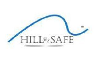 Un logo azul y blanco para Hills Safe