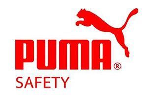 Un logotipo de seguridad de Puma rojo sobre un fondo blanco.