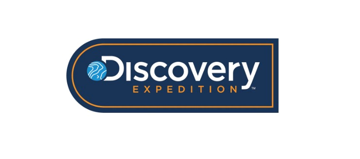 El logotipo de la expedición de descubrimiento está sobre un fondo blanco.