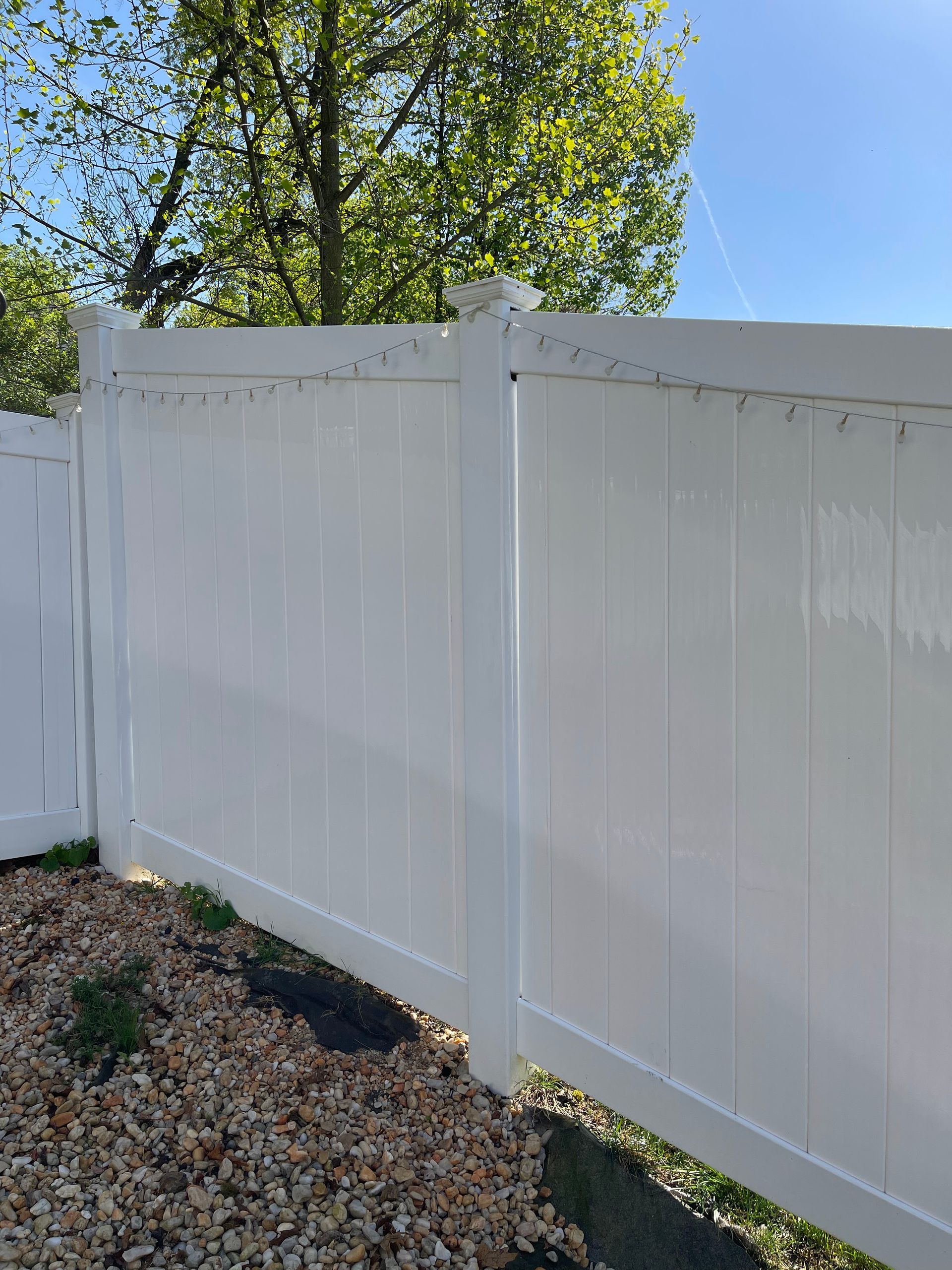After Vinyl Fence Pressure Washing