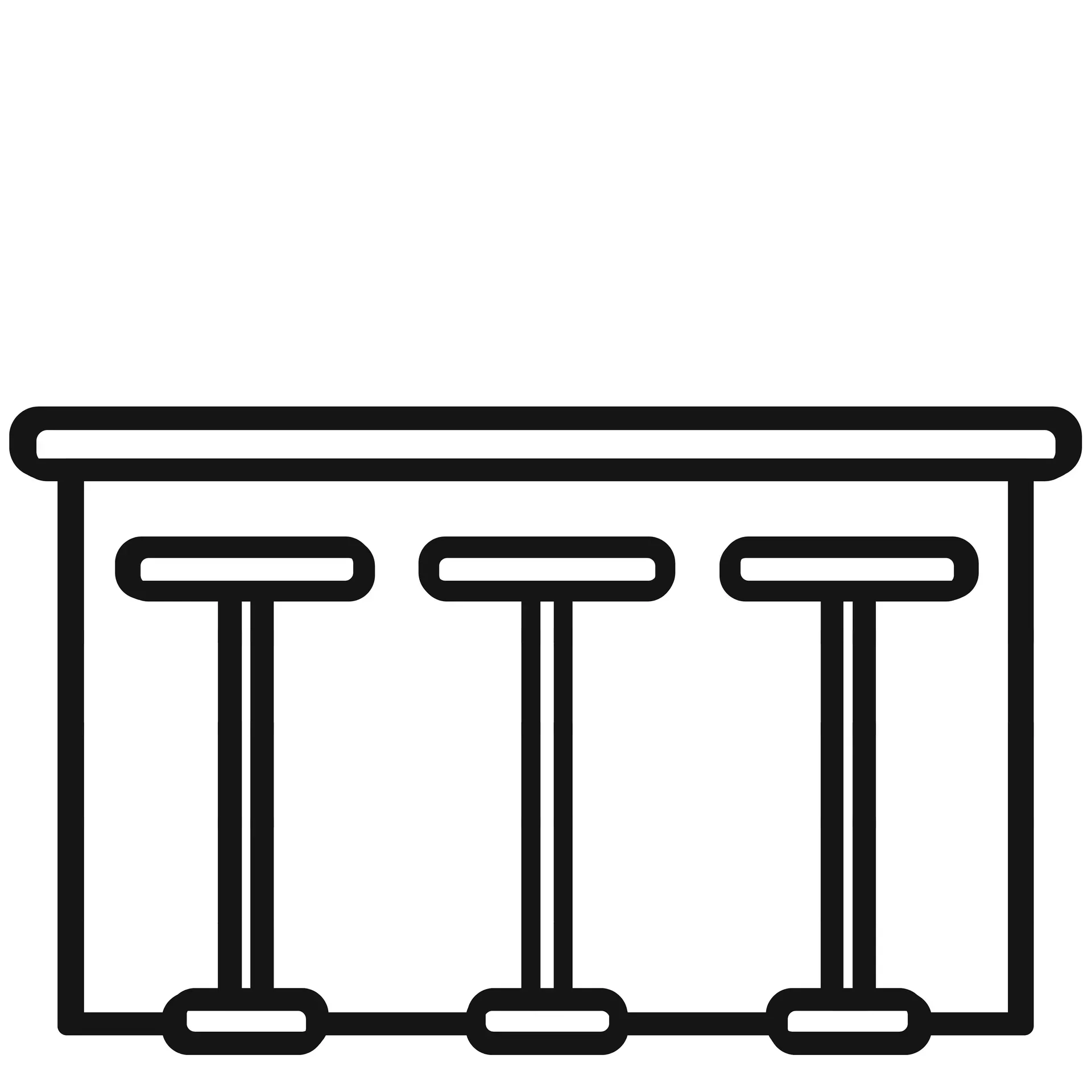 Dark rectangular granite‑countertop icon showing solid slab