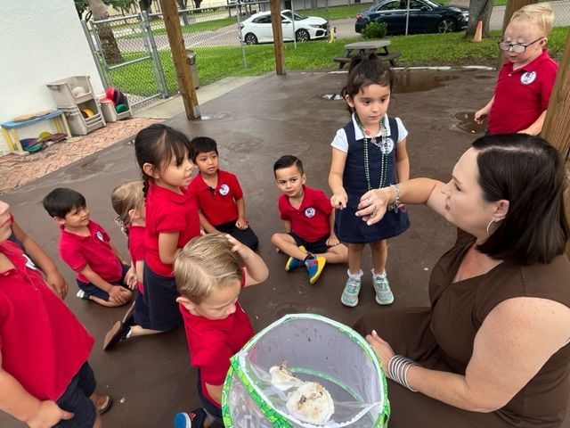 Children learning fishing