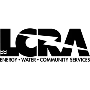 A black and white logo for lcra energy water community services