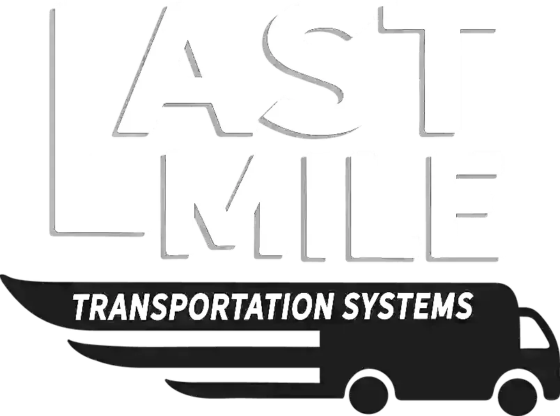 A black and white logo for last mile transportation systems.