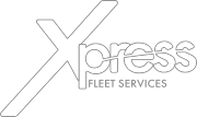 A black and white logo for xpress fleet services.