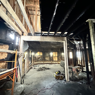 The inside of a building that is under construction