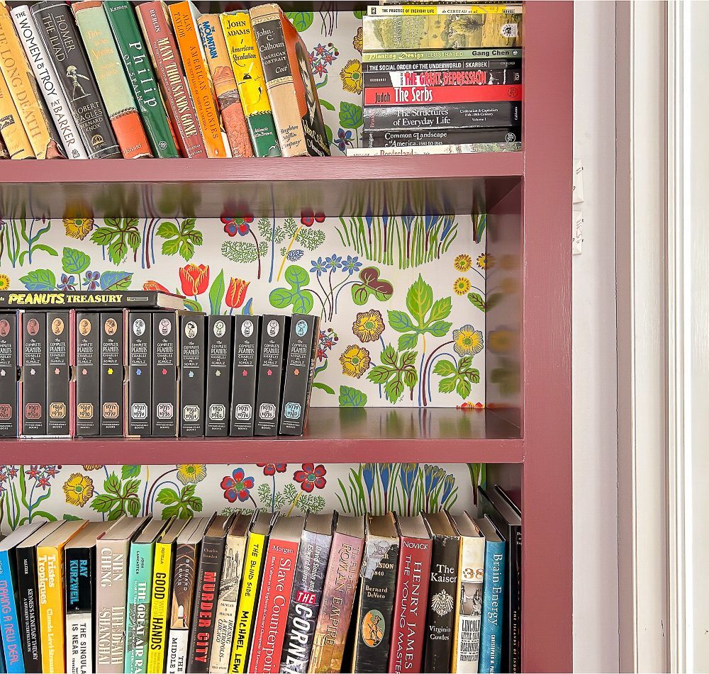 A bookshelf filled with books