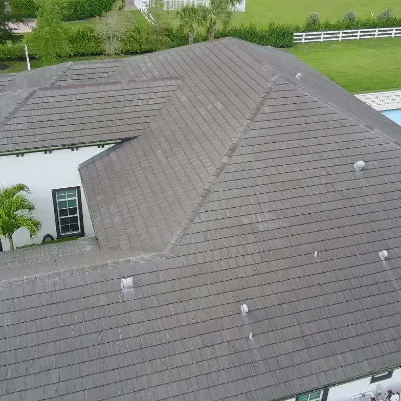 Asphalt shingle roofing on a residential house