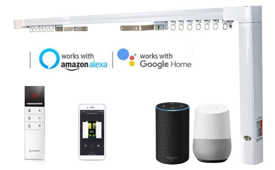 Remote control and Smartphone systems Electric curtain track