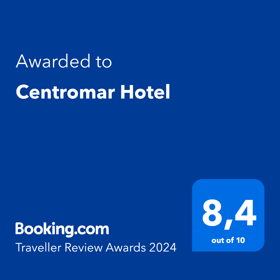 Uma placa azul que diz 'concedido ao hotel centromar'