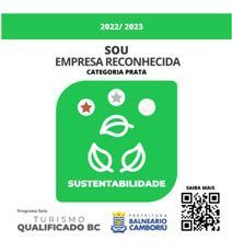 A green sticker that says `` sou empresa reconhecida categoria prata ''.