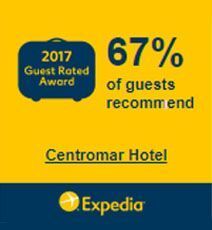 O hotel centromar recebeu um prêmio de classificação de hóspedes da expedia em 2017.