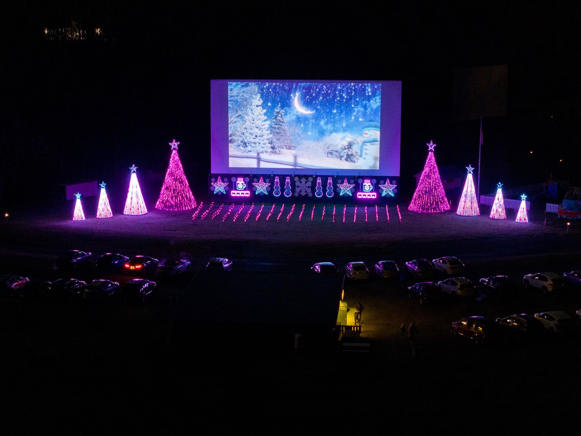 Aerial photo of the Holiday Light Spectacular by Pocono Drone Photography