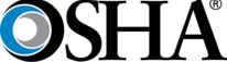 OSHA logo with blue and black circular emblem and black text on a white background