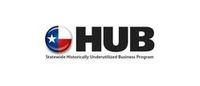 HUB logo with blue star and red-white circle icon, black text, and “Statewide Historically Underutilized Business Program”