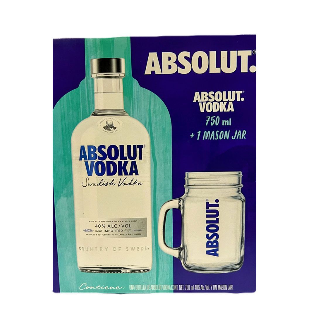 Vodka Azul 750 Ml + 1 Mason Jar