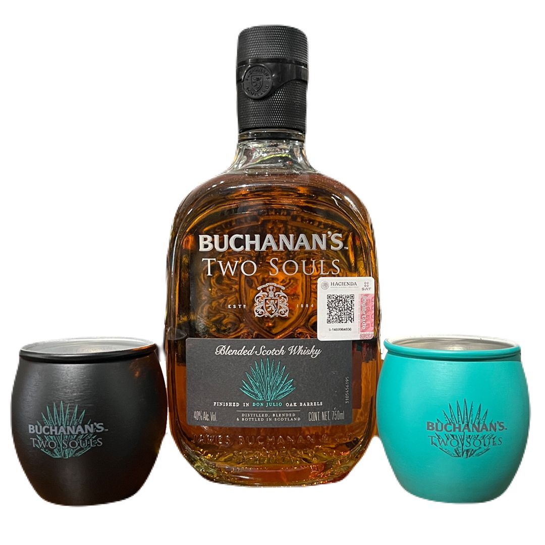 Whisky Buchanan's Two Souls 750 ml + 2 vasos metálicos