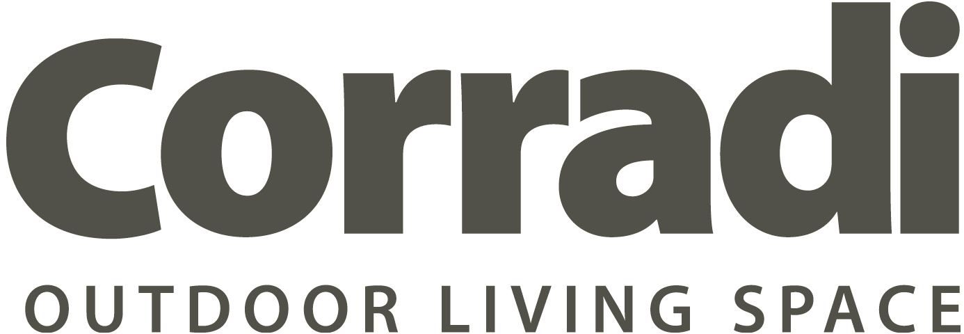Logo Corradi Outdoor Living Space in grigio e nero