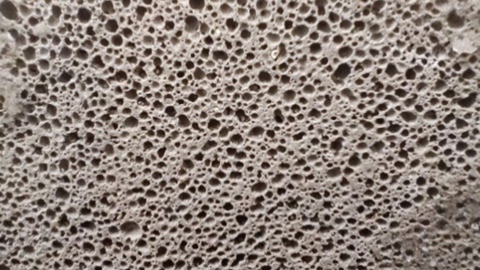 A close up of RAAC showing the holes