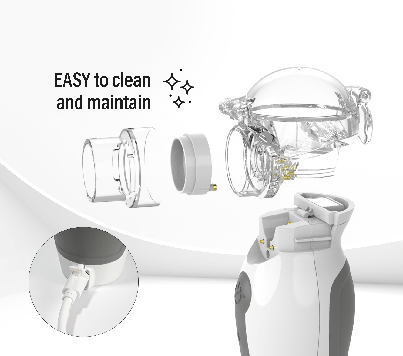 Nebulizer nano AIR PRO. It is easy to clean and maintain.