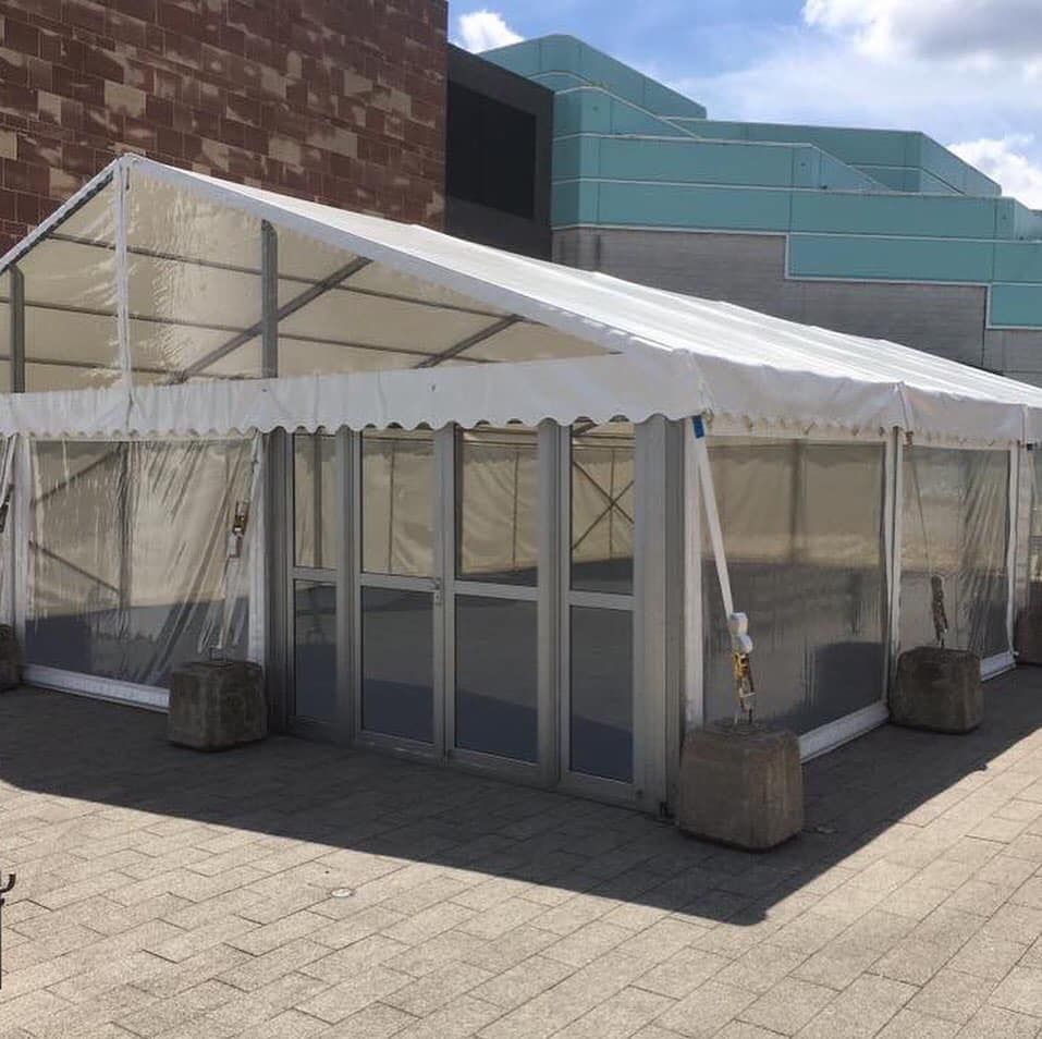 A large white marquee hire 