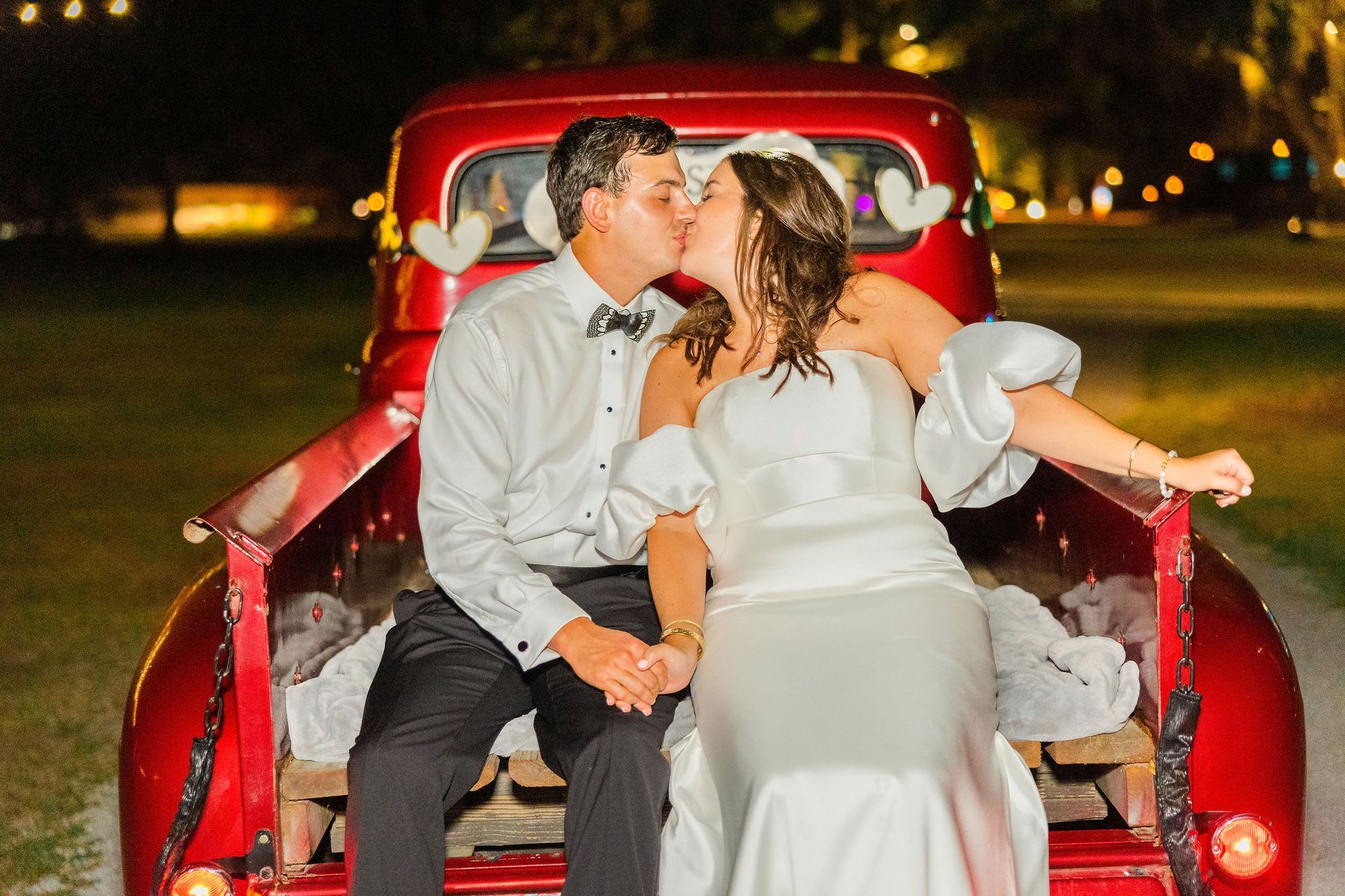kiss in the Ford truck at Hart Meadows Ranch
