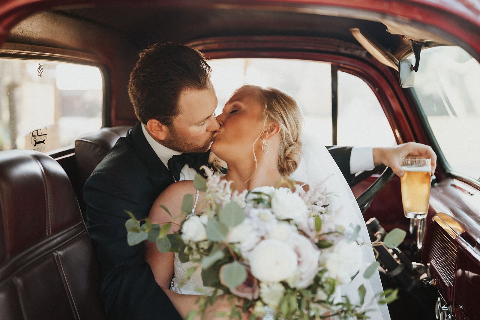 Kiss in truck at Hart Meadows Ranch