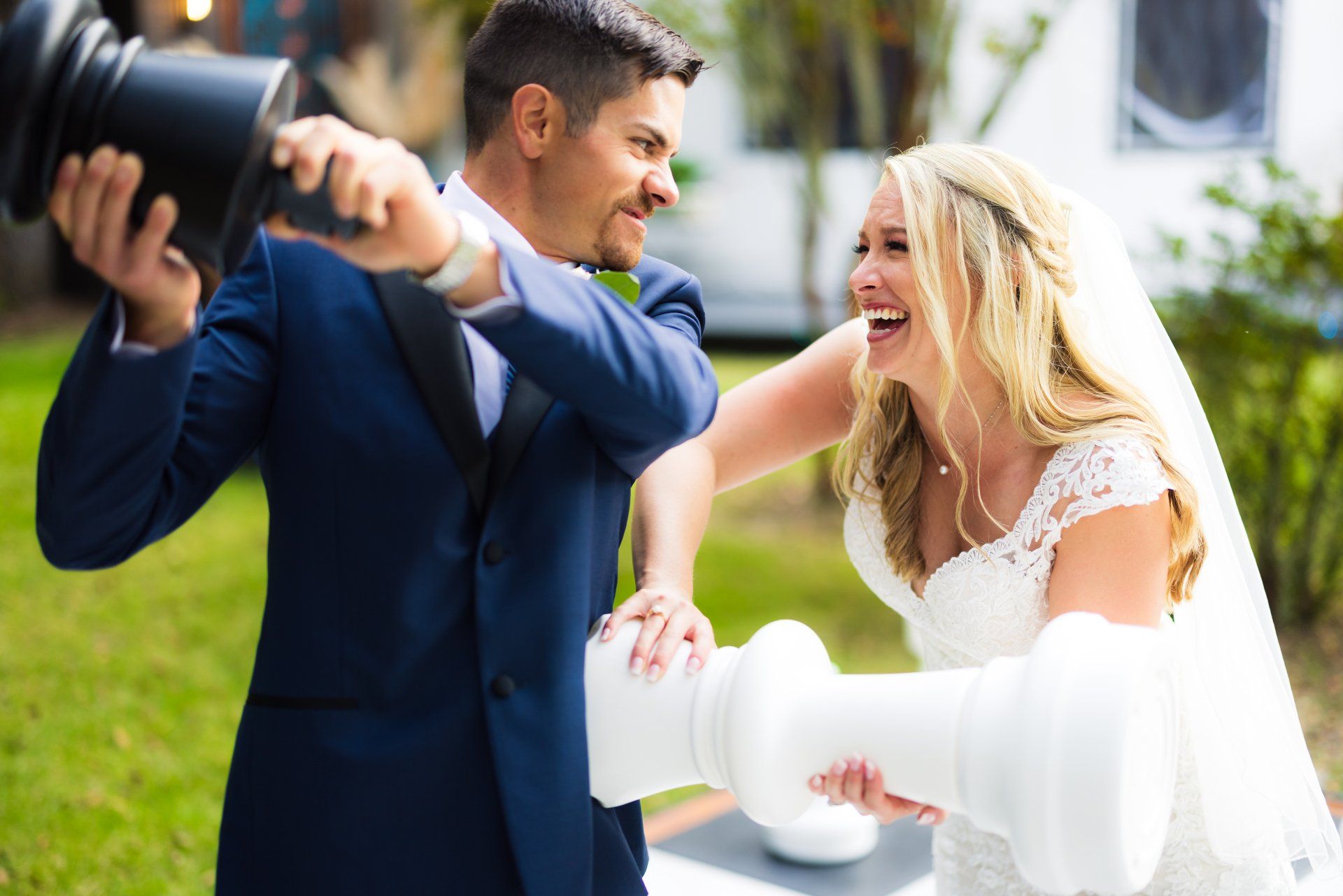 Playful couple at Hart Meadows Ranch