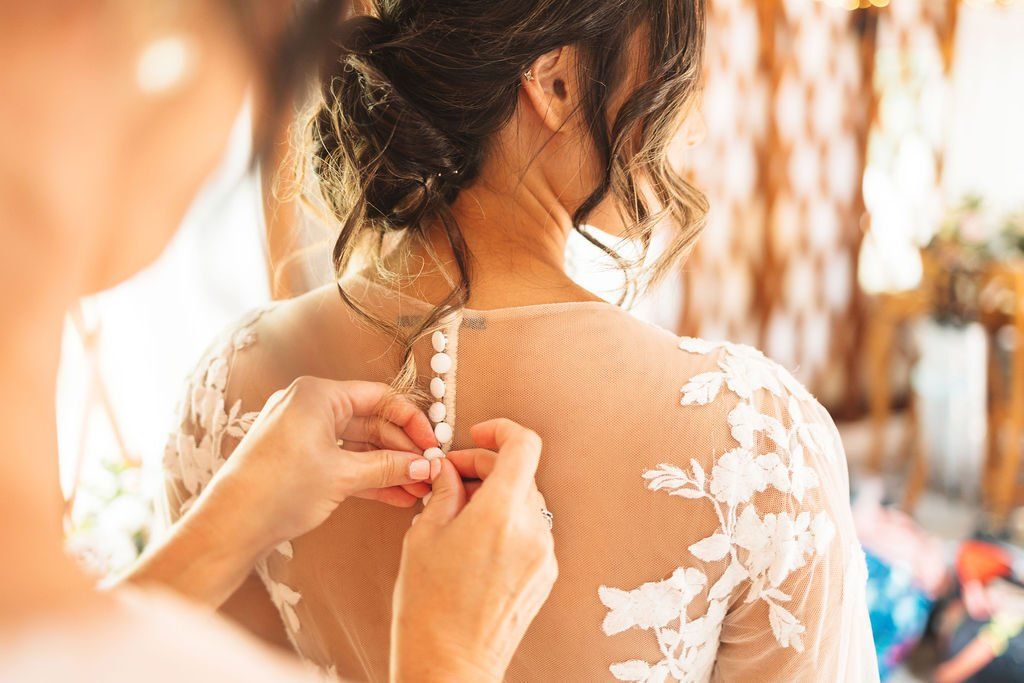 Hart Meadows Ranch bride getting ready in Yurt
