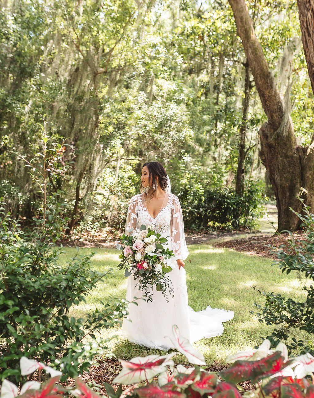 Bride in garden