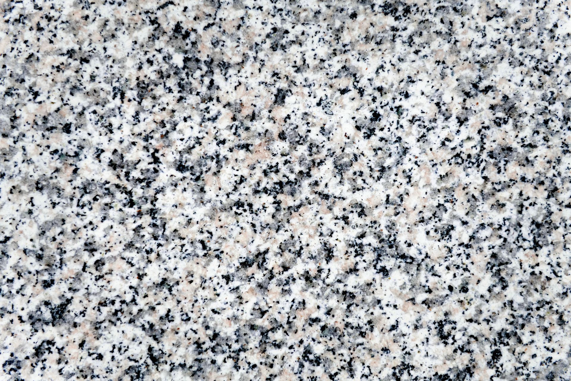 Close-up of granite surface with white, gray, and black speckles.
