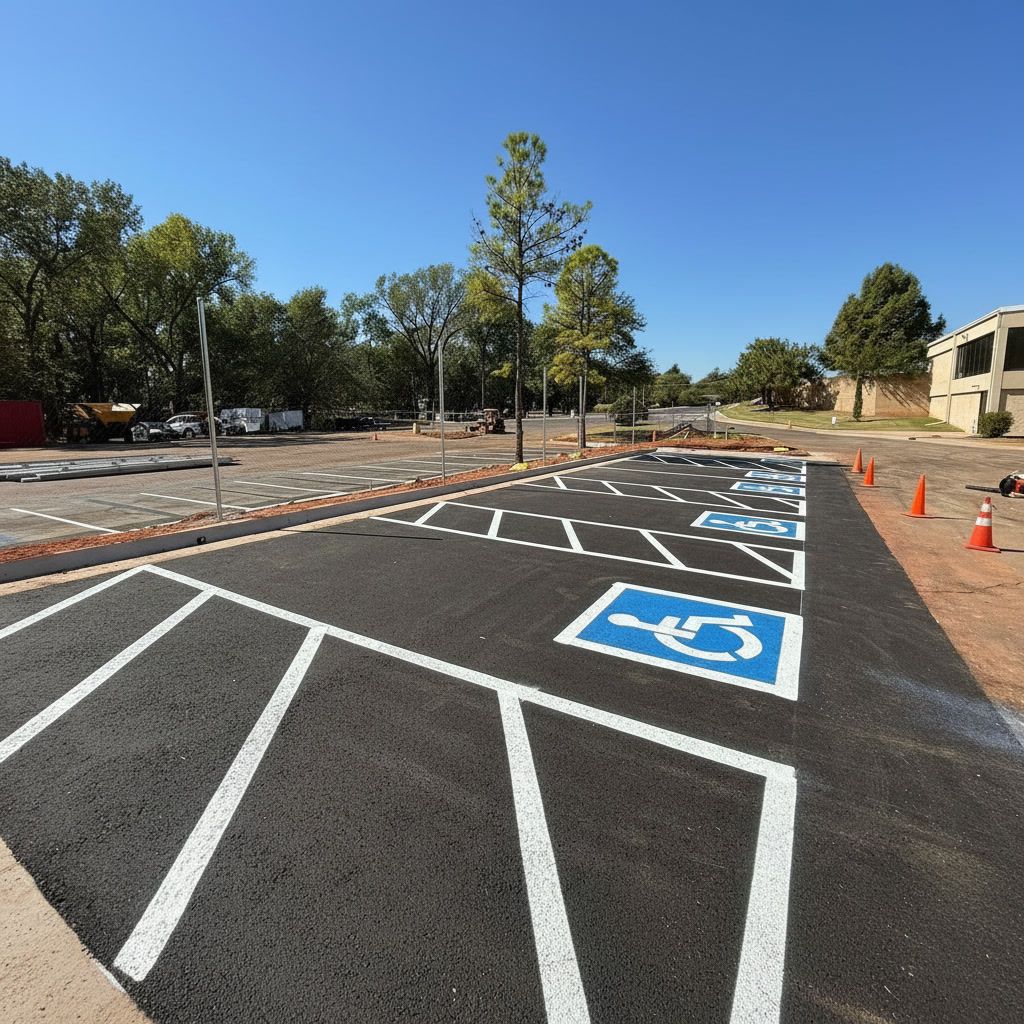 ADA handicap parking lot striping with access aisles in Santa Ana California commercial lot