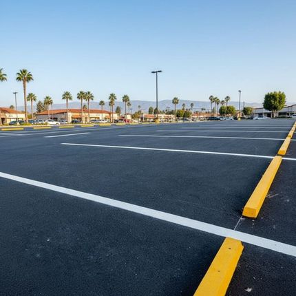 ADA parking garage striping in Peoria AZ with blue handicap spaces and access aisles
