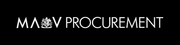 MAUV Procurement logo in white on a black background, with a decorative emblem between the words