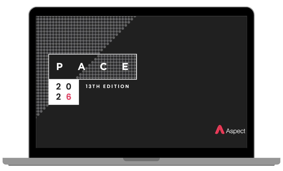 Black laptop screen showing PACE 2026 with a red logo in the corner