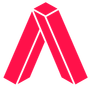 A red letter a is on a white background.