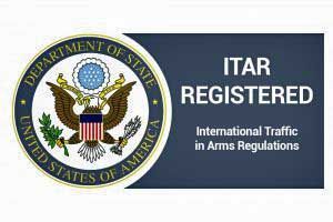 U.S. Department of State seal beside “ITAR Registered” and “International Traffic in Arms Regulations” text