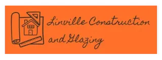 Orange logo for Liviville Construction and Blazing with house and trowel icon