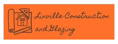 Orange logo for Liviville Construction and Blazing with house and trowel icon