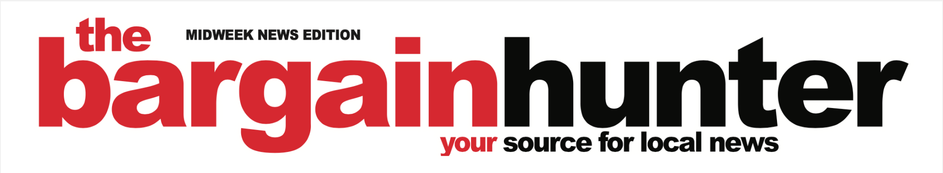 Logo for The Bargain Hunter, featuring red text for 
