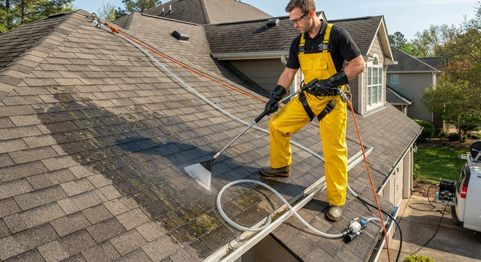 Residential pressure washing service for home exteriors