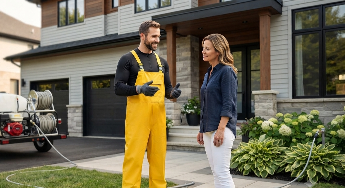Communication between the workers and the clients about pressure washing