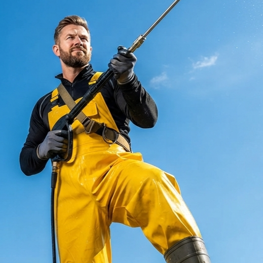 Commercial pressure washing equipment and spray wand
