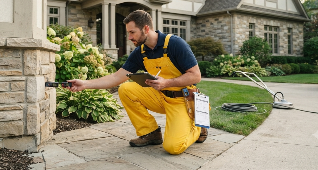 Residential pressure washing for sidewalks and driveways