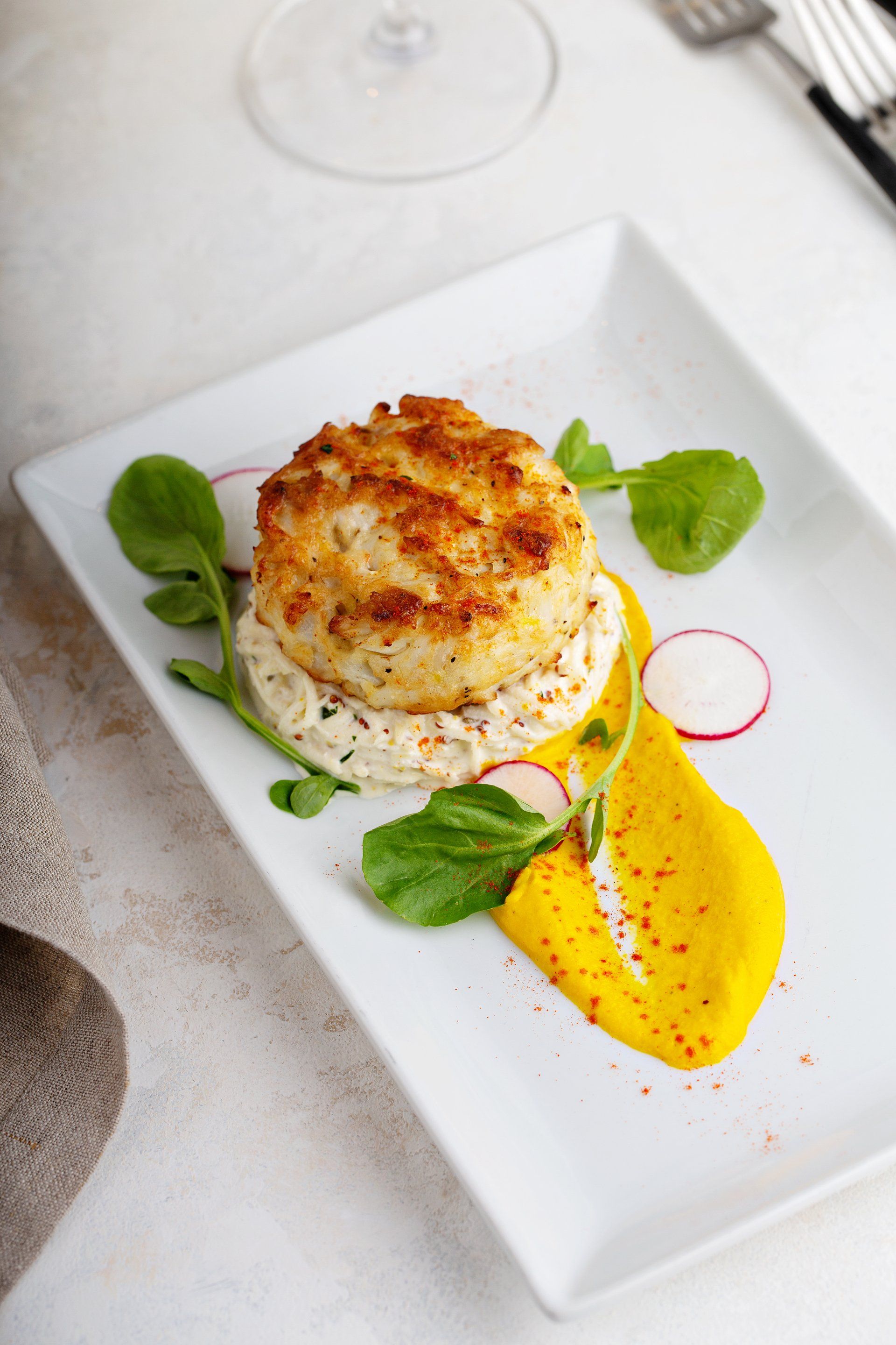Salmon Mousse Crab Cakes with Cajun Remoulade